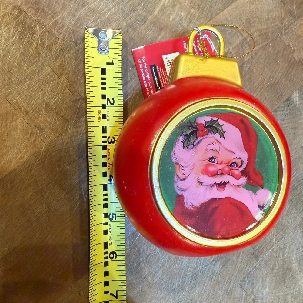 Mr. Christmas Mini Blow Mold Light Up Santa Christmas Ornament 5” Retro Holiday